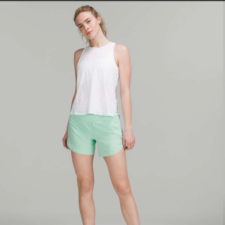 Lululemon Track That Mid-Rise Lined Short 5", Wild Mint, Size 2